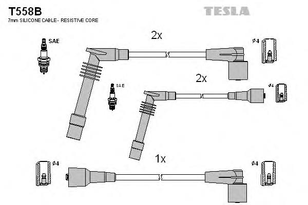 T558B Tesla juego de cables de encendido