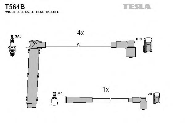 T564B Tesla juego de cables de encendido