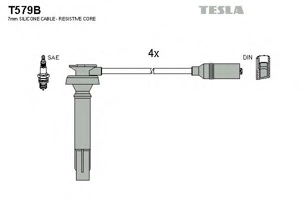 T579B Tesla cables de bujías