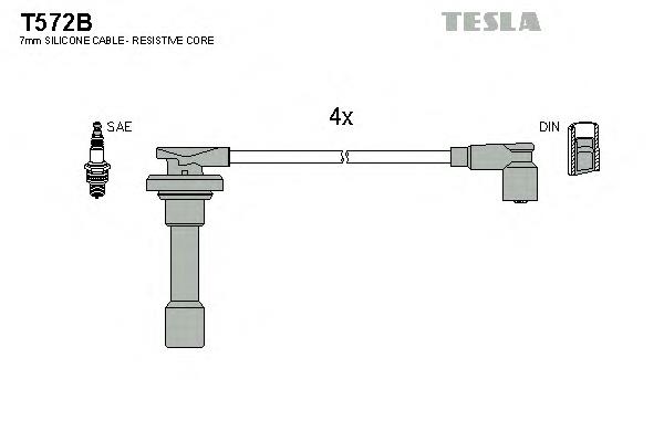 T572B Tesla juego de cables de encendido