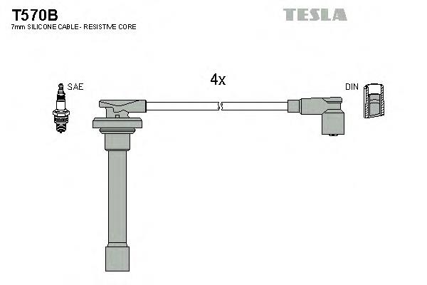 T570B Tesla cables de bujías