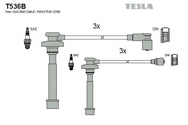 T536B Tesla cables de bujías