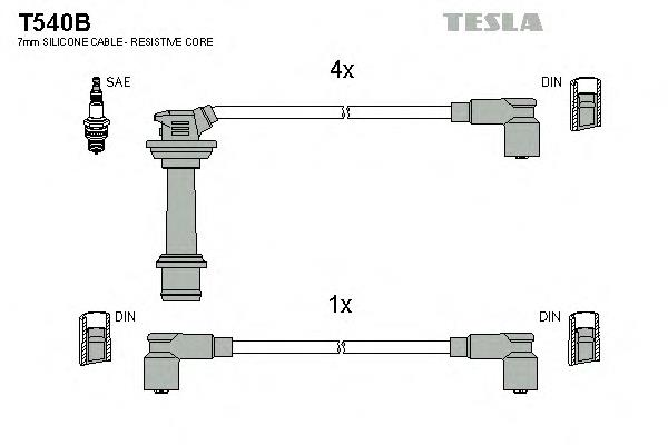 T540B Tesla juego de cables de encendido