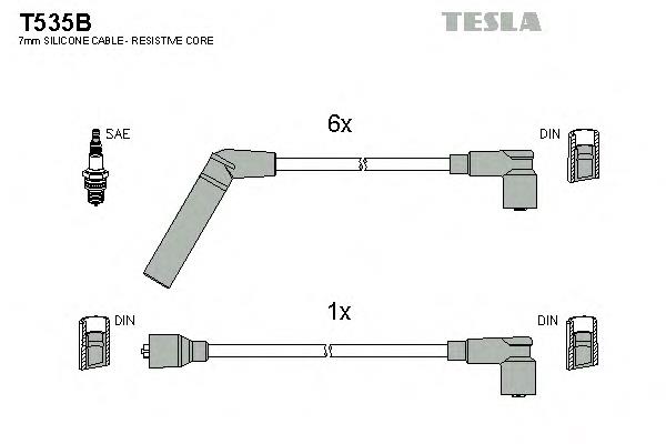 T535B Tesla cables de bujías