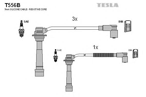 T556B Tesla cables de bujías