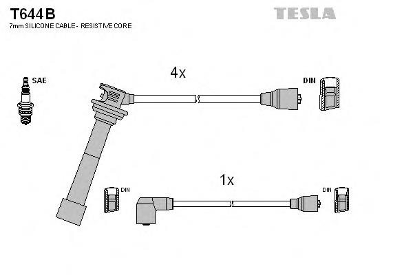 T644B Tesla juego de cables de encendido