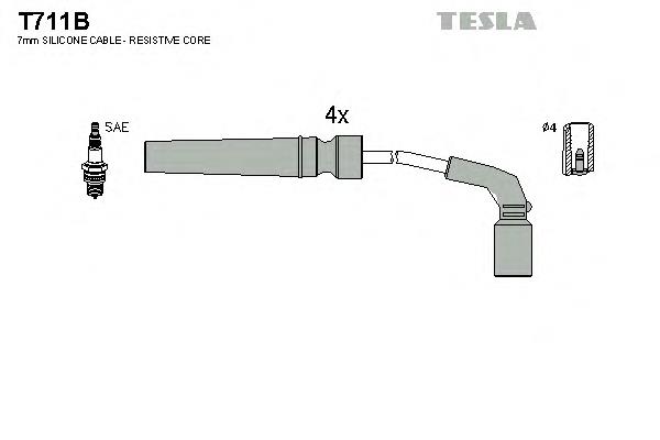 T711B Tesla Cables de alta tensión, juego