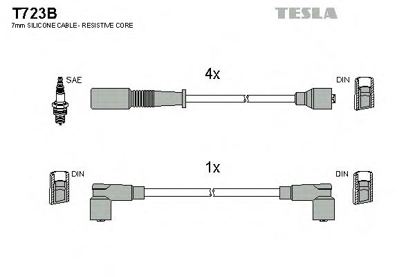 Juego de cables de encendido T723B Tesla