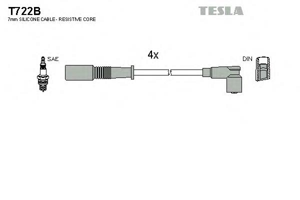 T722B Tesla juego de cables de encendido