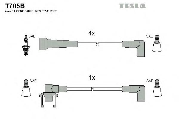 T705B Tesla cables de bujías