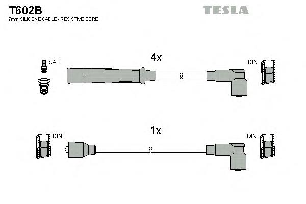 T602B Tesla juego de cables de encendido