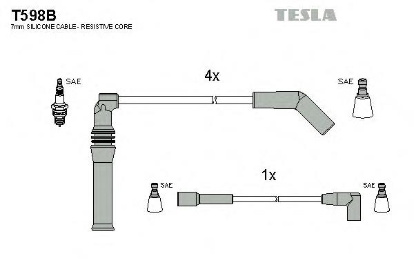 T598B Tesla juego de cables de encendido