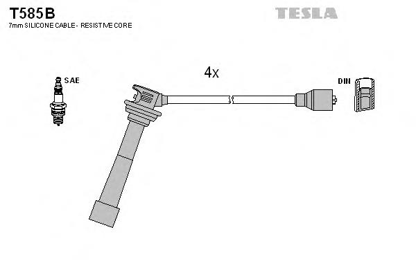 T585B Tesla cables de bujías