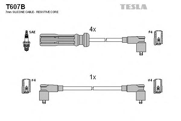 T607B Tesla cables de bujías