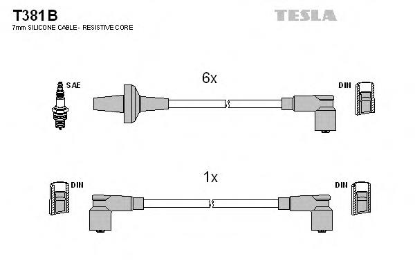 T381B Tesla juego de cables de encendido