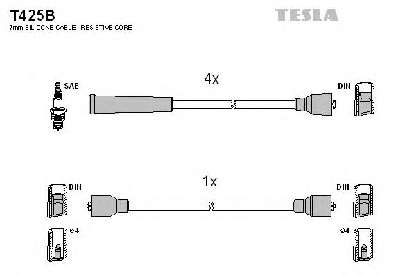 T425B Tesla juego de cables de encendido