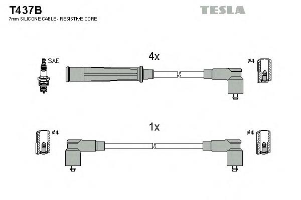 T437B Tesla juego de cables de encendido