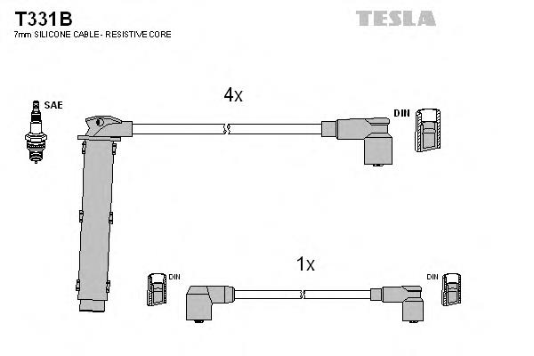 T331B Tesla juego de cables de encendido