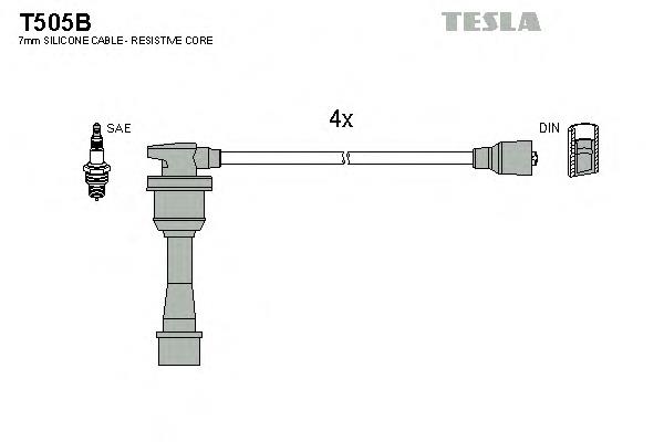 T505B Tesla juego de cables de encendido