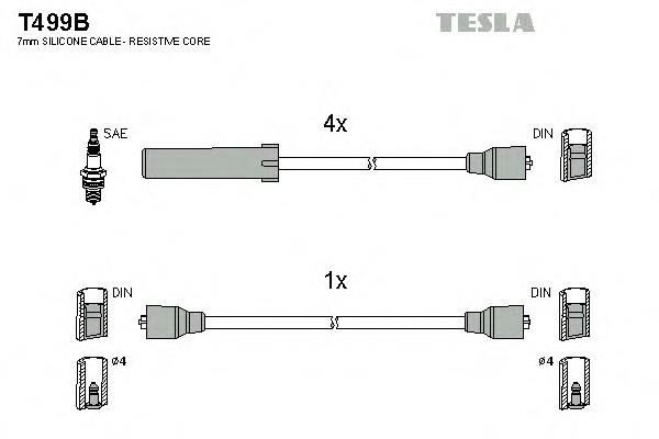 T499B Tesla juego de cables de encendido