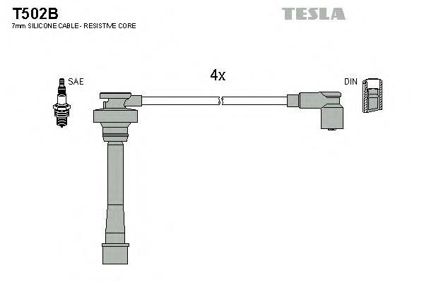 T502B Tesla cables de bujías