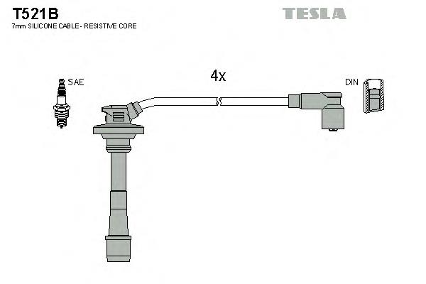 T521B Tesla cables de bujías