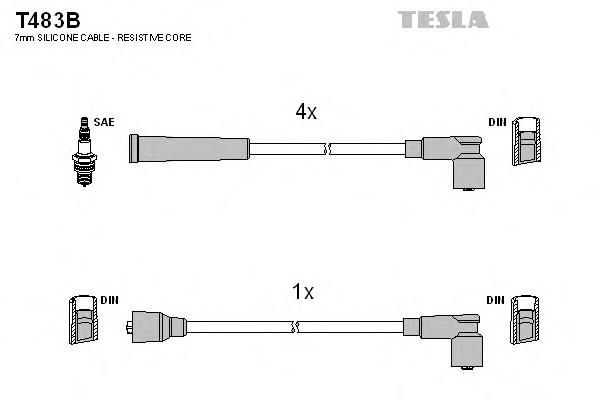 T483B Tesla juego de cables de encendido