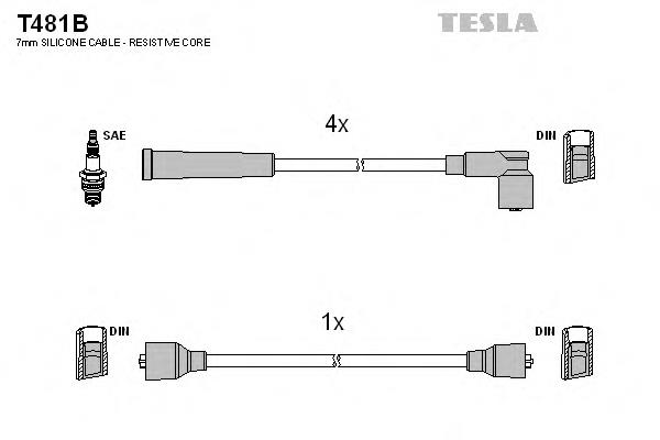 T481B Tesla cables de bujías