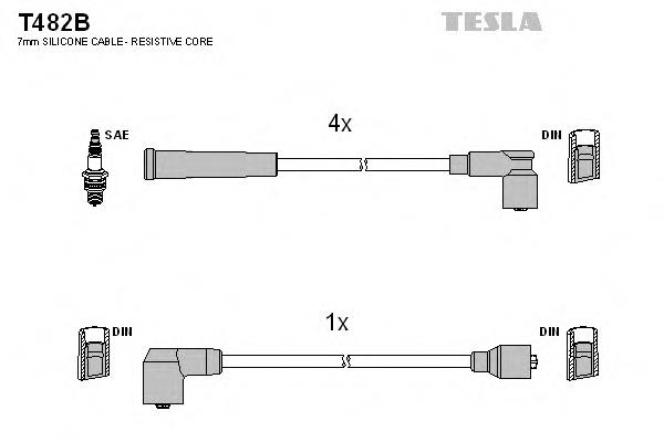 T482B Tesla cables de bujías