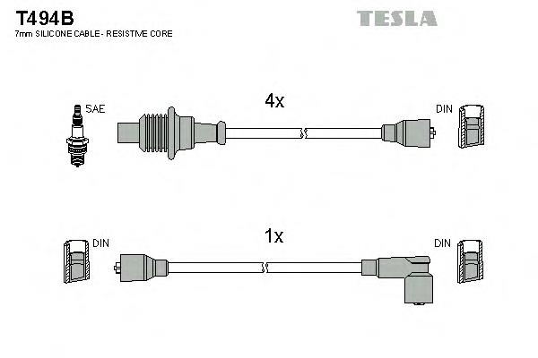 T494B Tesla cables de bujías