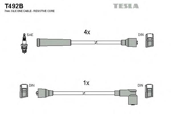 T492B Tesla juego de cables de encendido