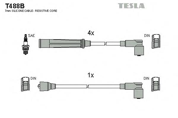 T488B Tesla juego de cables de encendido