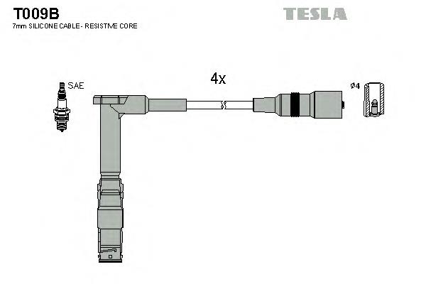T009B Tesla cables de bujías