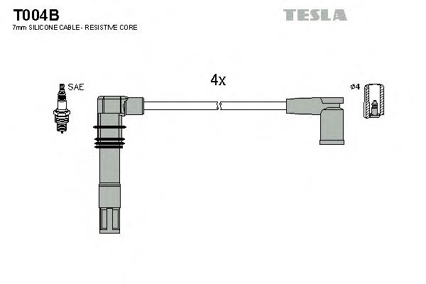 Juego de cables de encendido T004B Tesla