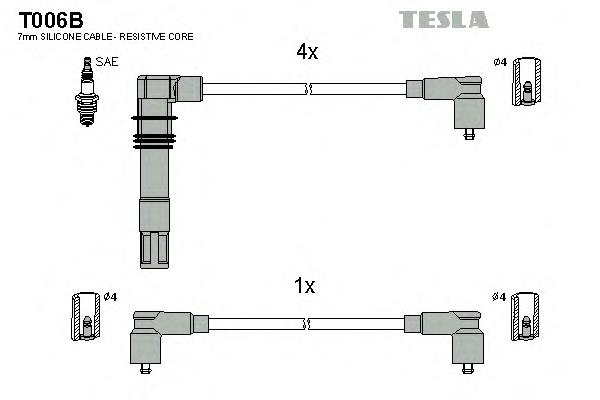 T006B Tesla juego de cables de encendido