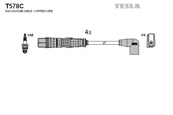 T578C Tesla cables de bujías