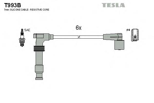 Juego de cables de encendido T993B Tesla