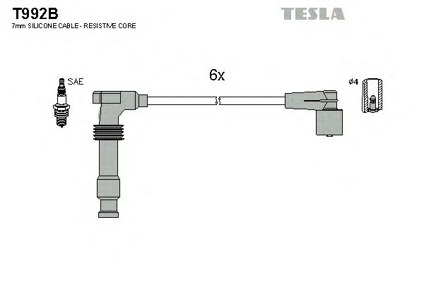 Juego de cables de encendido T992B Tesla