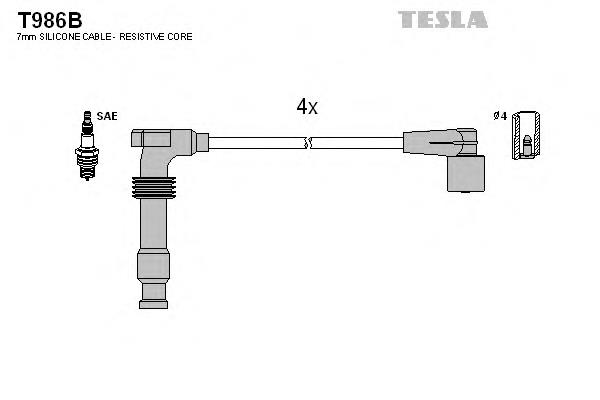 T986B Tesla cables de bujías