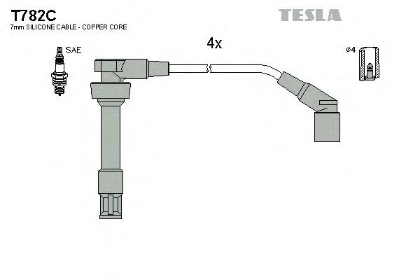 T782C Tesla juego de cables de encendido