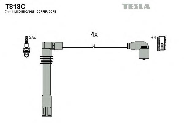 T818C Tesla juego de cables de encendido