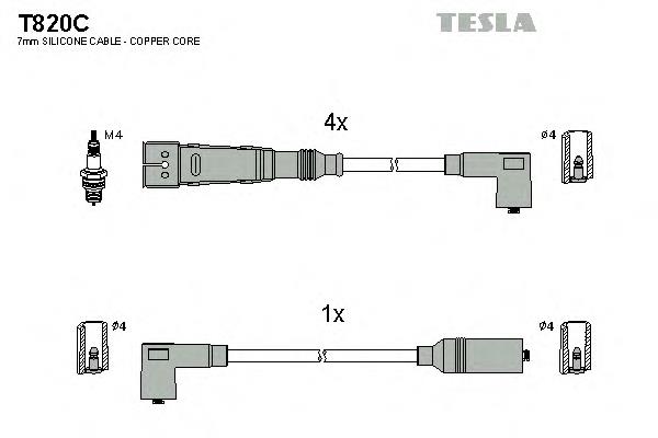 T820C Tesla cables de bujías