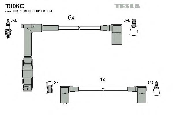 T806C Tesla cables de bujías
