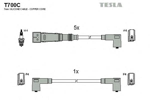 T700C Tesla cables de bujías