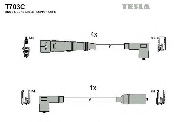 T703C Tesla juego de cables de encendido