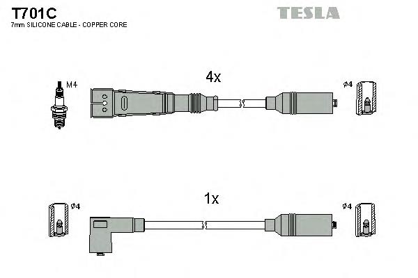 T701C Tesla cables de bujías