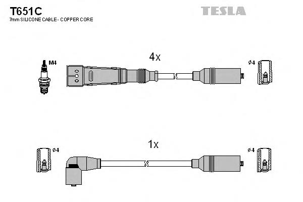 Juego de cables de encendido T651C Tesla