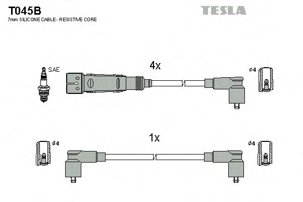 T045B Tesla cables de bujías
