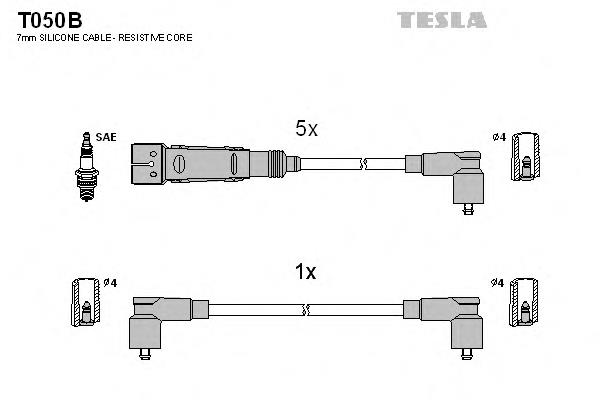 T050B Tesla cables de bujías