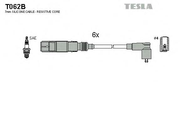 T062B Tesla cables de bujías